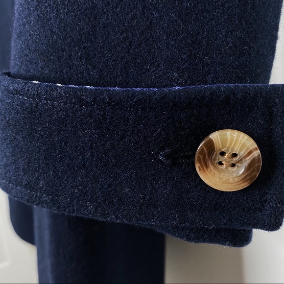 SOLD - MOMO MATERNITY Coat Small Wool Blend Navy Blue - Picture 14 of 16